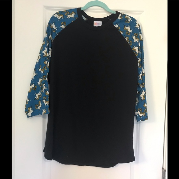 LuLaRoe Tops - Lularoe Randy unicorn print baseball sleeve t